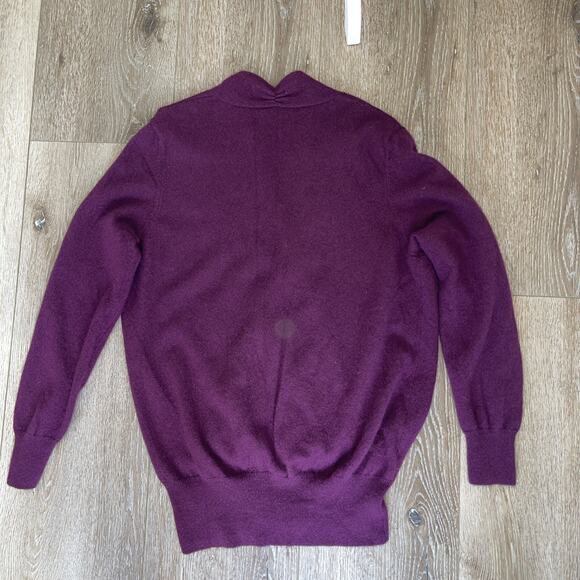 J.Mclaughlin 100% Cashmere Sweater Bennie Purple Wine Wrap Style V Neck Size M - Picture 8 of 9